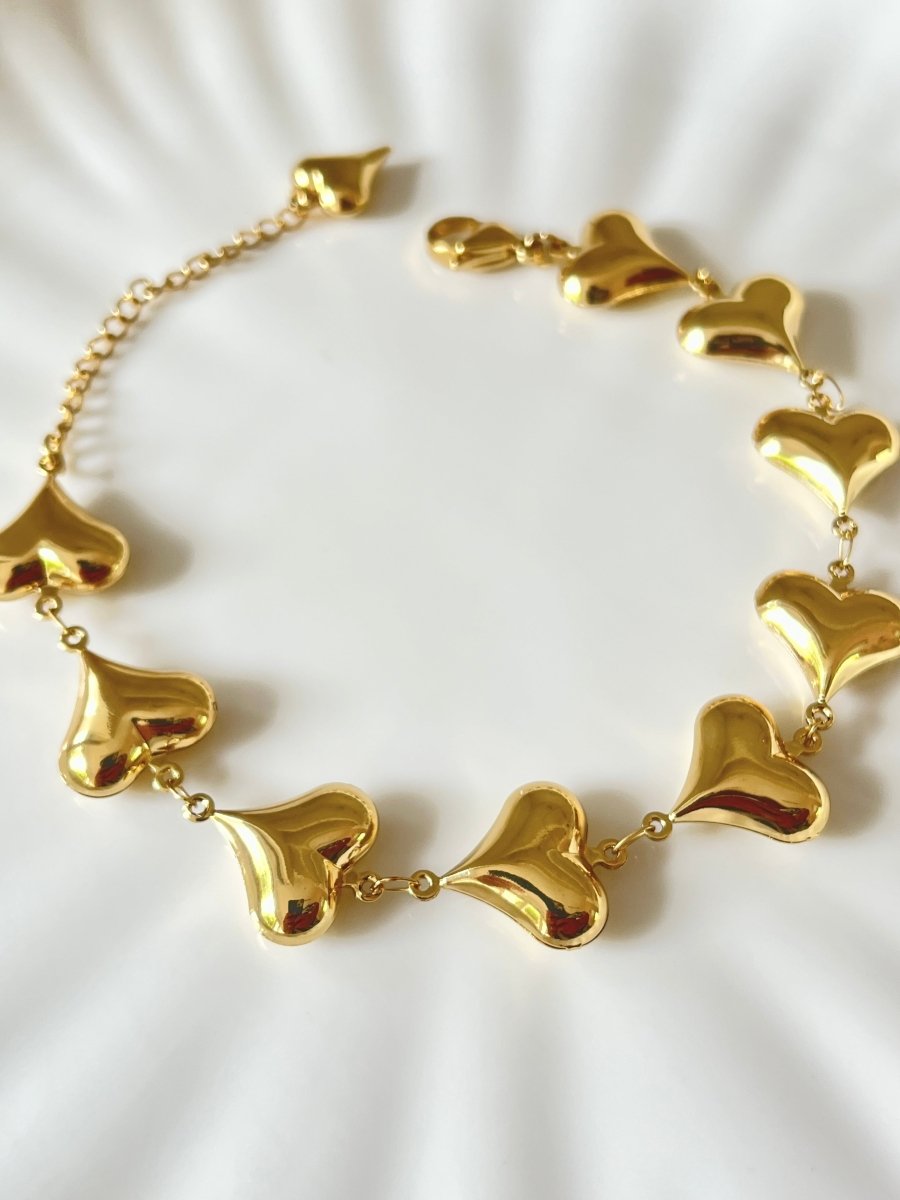 Chunky Heart Bracelet - Silks & Jewels