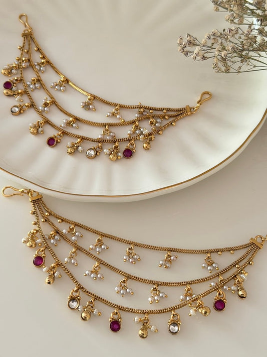 Kanak - Chhaya (Ruby - White) - Silks & Jewels