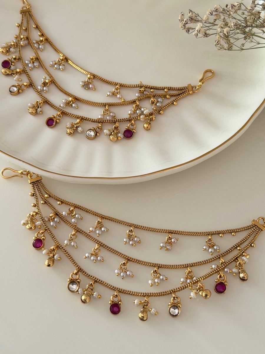 Kanak - Chhaya (Ruby - White) - Silks & Jewels