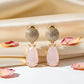 Blush Radiance Pink Teardrop Crystal Dome Earrings
