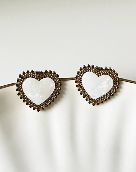 Heart Stainless Steel Anti-Tarnish Stud Earrings