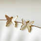 Butterfly Enamel Crystal Gold Plated Stud Earrings
