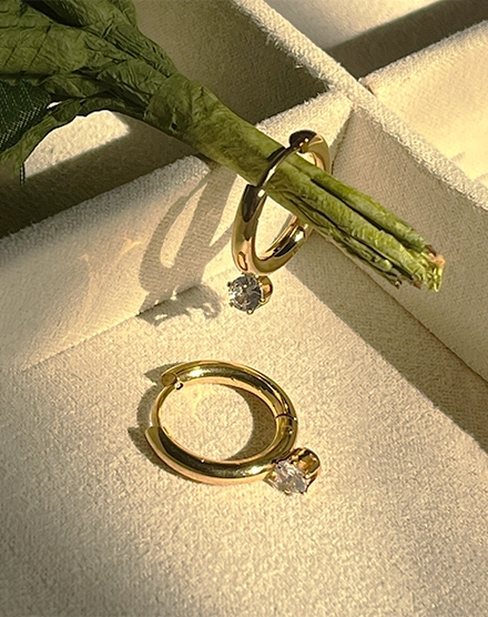 Luna Drop Crystal Gold Hoop Earrings