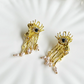 Mystic Gaze Pearl Crystal Eye Motif Earrings