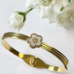 Petal Grace Enamel Floral Gold Plated Bangle