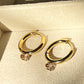 Luna Drop Crystal Gold Hoop Earrings