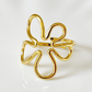 Blossom Loop Open Floral Inspired Gold Ring - Silks & Jewels
