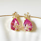 Blush Bloom Pink Teardrop Crystal Drop Earrings - Silks & Jewels