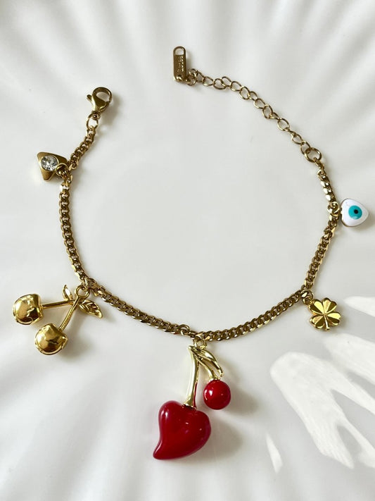 Cherry Charm Bracelet - Silks & Jewels