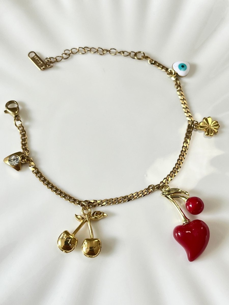 Cherry Charm Bracelet - Silks & Jewels