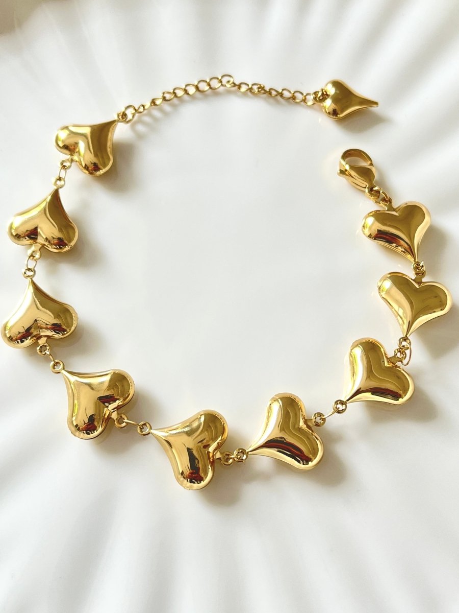 Chunky Heart Bracelet - Silks & Jewels