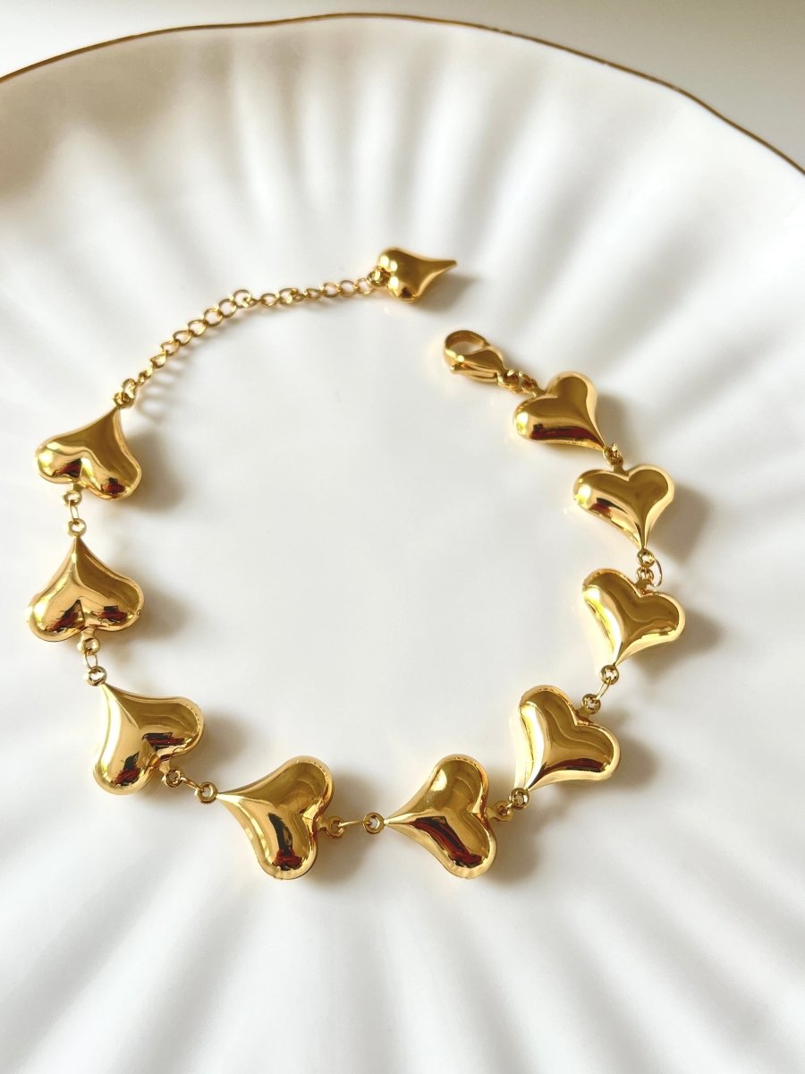 Chunky Heart Bracelet - Silks & Jewels