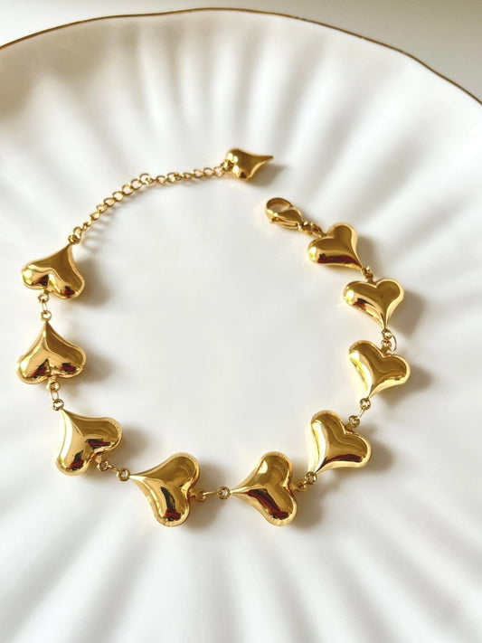 Chunky Heart Bracelet - Silks & Jewels