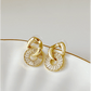 Crystal Halo Baguette Cut Gold Plated Earrings - Silks & Jewels