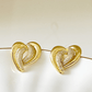Elegant Heart Sparkling Stone Gold Stud Earrings - Silks & Jewels