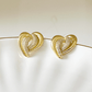 Elegant Heart Sparkling Stone Gold Stud Earrings - Silks & Jewels