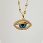 Evil Eye Pendant Stainless Steel Anti - Tarnish Chain Necklace - Silks & Jewels