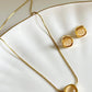 Golden Aura Beige Cabochon Stone Jewelry Set - Silks & Jewels