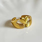 Golden Embrace Heart and Hands Gold Plated Ring - Silks & Jewels