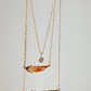 Golden Feather Triple Layer Crystal Necklace - Silks & Jewels