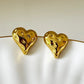 Golden Molten Puffy Heart Sculpted Earrings - Silks & Jewels
