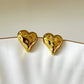 Golden Molten Puffy Heart Sculpted Earrings - Silks & Jewels