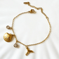 Golden Ocean Seashell and Mermaid Gold Plated Bracelet - Silks & Jewels