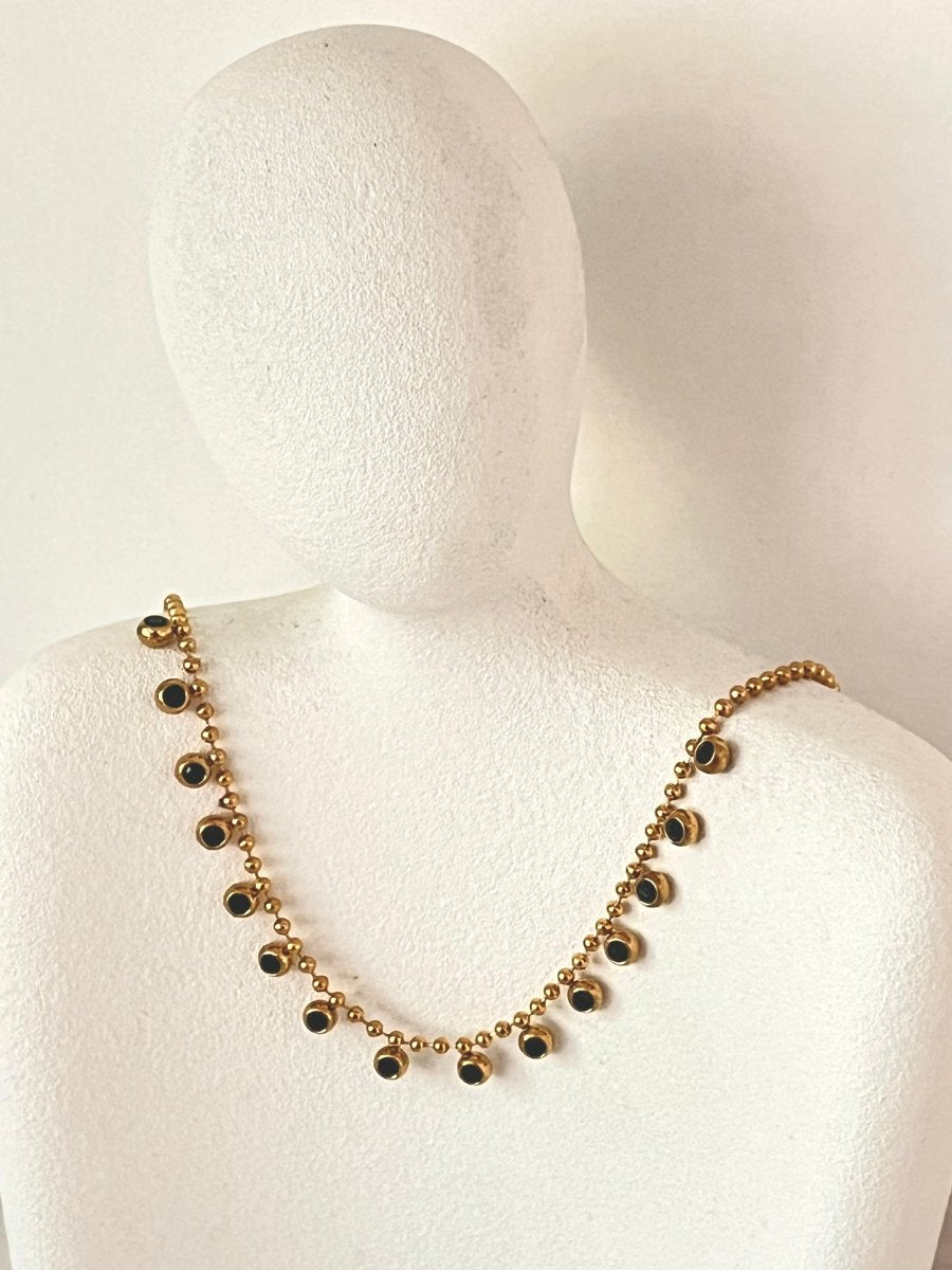 Green Diamonds Drop Necklace - Silks & Jewels