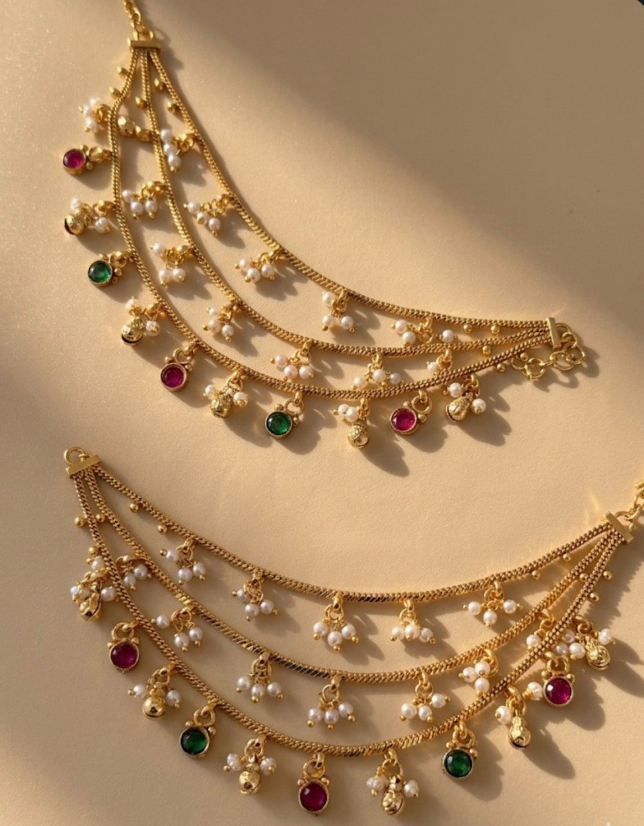 Kanak - Chhaya (Ruby - Green) - Silks & Jewels