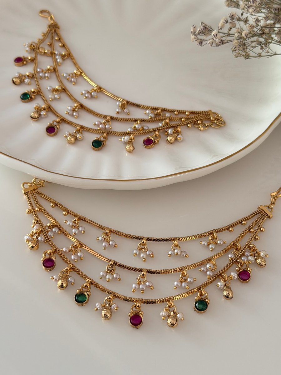 Kanak - Chhaya (Ruby - Green) - Silks & Jewels