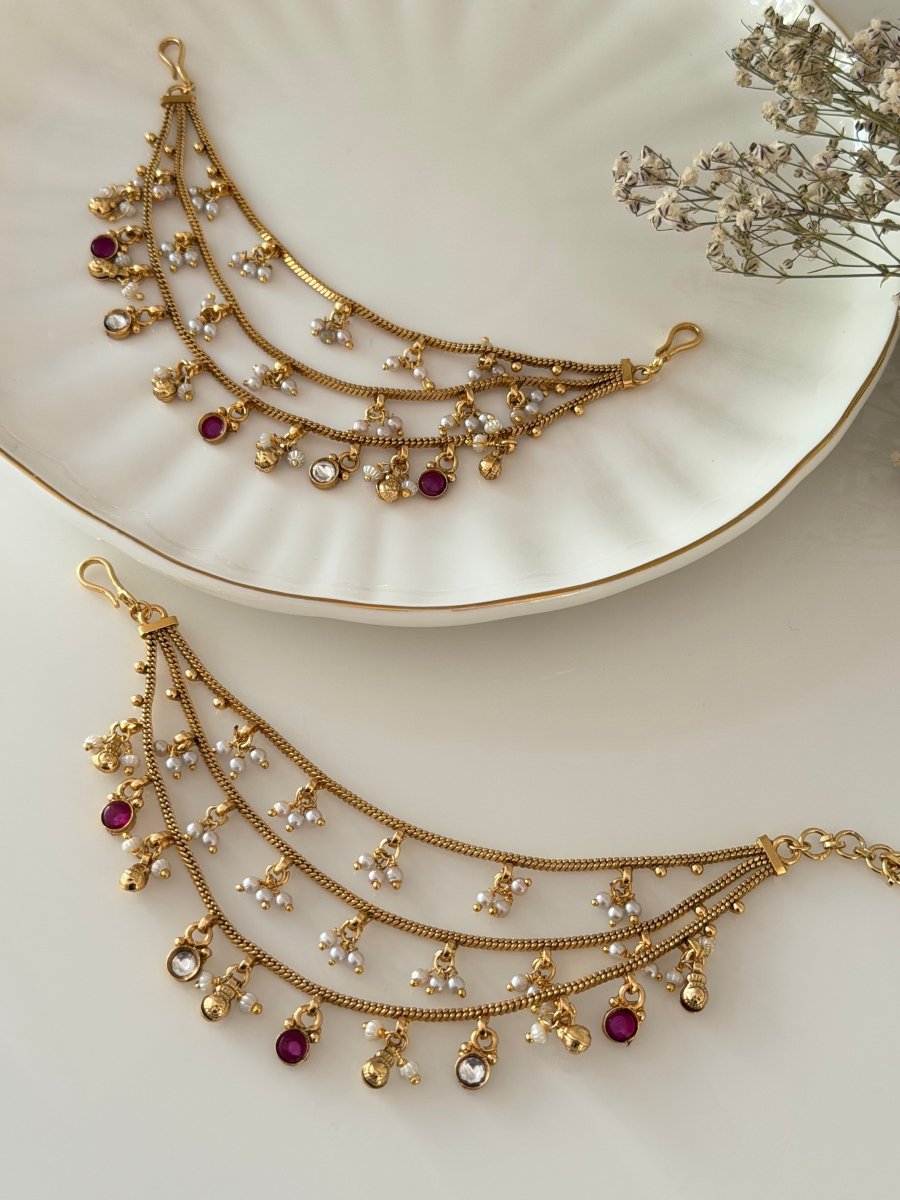 Kanak - Chhaya (Ruby - White) - Silks & Jewels