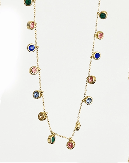 Multi Charm Ball Stainless Steel Waterproof Necklace - Silks & Jewels