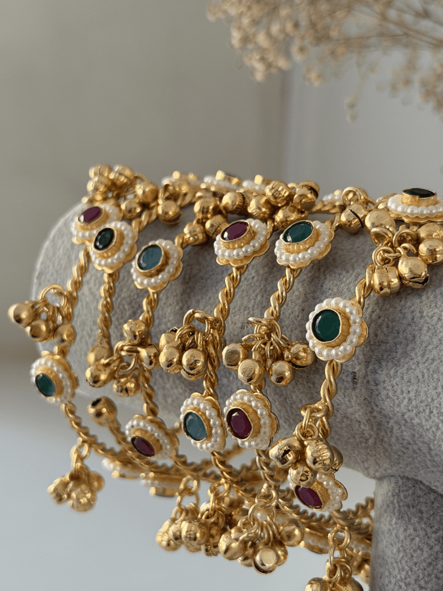 Multicoloured Ghungroo Bangle - Silks & Jewels