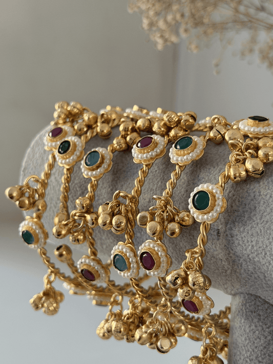 Multicoloured Ghungroo Bangle - Silks & Jewels