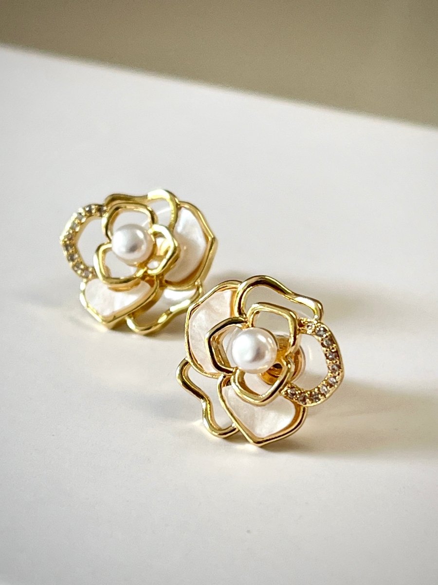 Pearl Blossom Studs - Silks & Jewels
