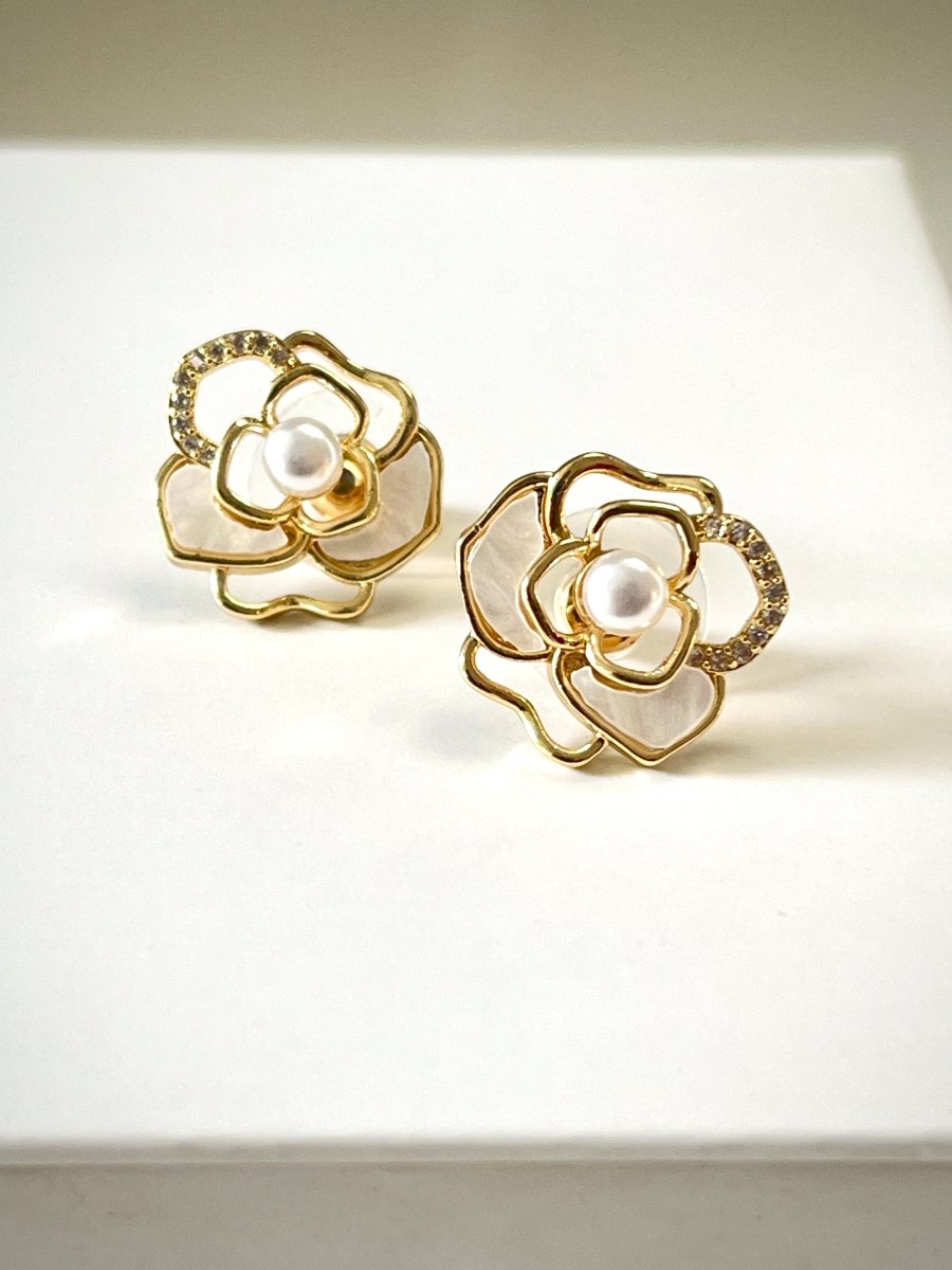 Pearl Blossom Studs - Silks & Jewels