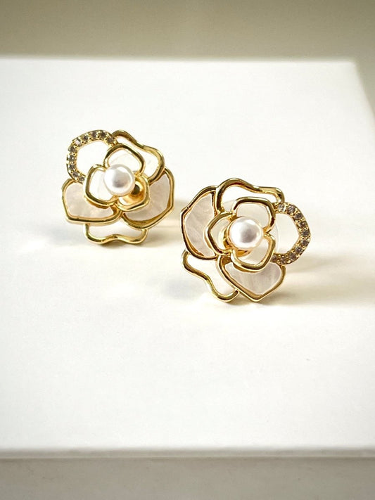 Pearl Blossom Studs - Silks & Jewels