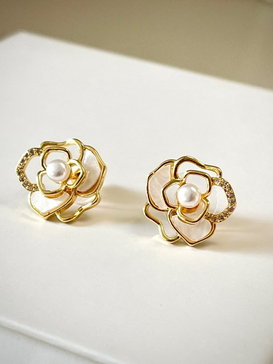 Pearl Blossom Studs - Silks & Jewels