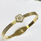 Petal Grace Enamel Floral Gold Plated Bangle - Silks & Jewels