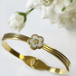 Petal Grace Enamel Floral Gold Plated Bangle - Silks & Jewels