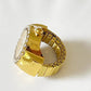 RegalTime Crystal Accent Gold Plated Watch Ring - Silks & Jewels