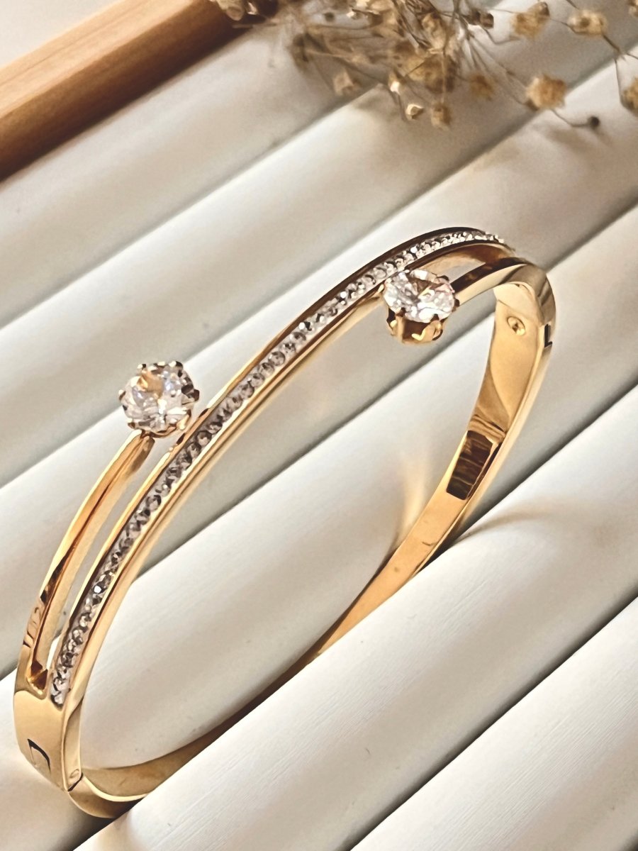 Twin Solitaire Bracelet - Silks & Jewels